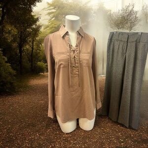 Chico´s/DKNYC,Woman,pant set,Blouse Khaki,Sz 0,Chicken woven pants,Sz 4,Lace.!